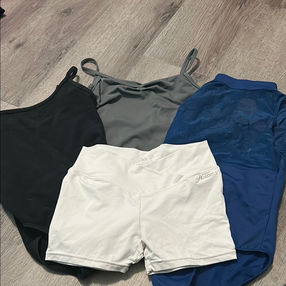 Leotard set for dance with pink shorts